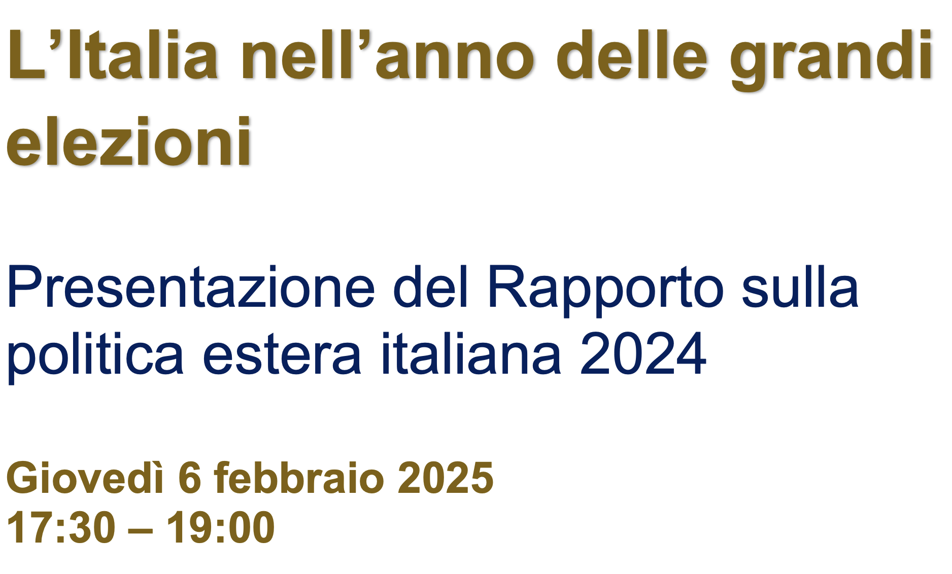 Presentazione del Rapporto sulla politica estera italiana 2024